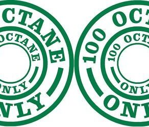 Pair 100 Octane Only Fuel Placard