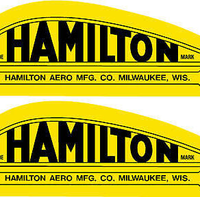 Hamilton Aero Mfg. Prop Decal PAIR (2)